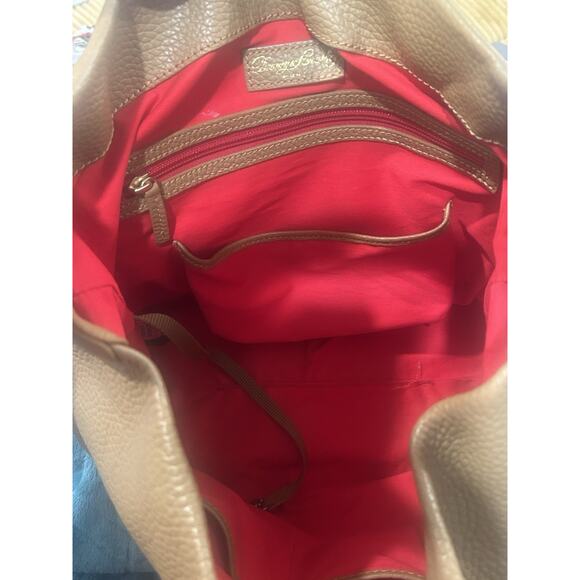 Dooney & Bourke Caramel Leather Pebble Grain Small Logo Lock Sac Hobo Bag - Picture 15 of 16